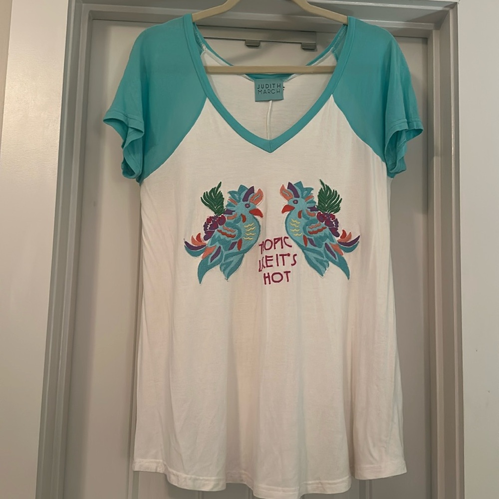 Judith March embroidered oversize Tropic Like It’s Hot T-shirt - large